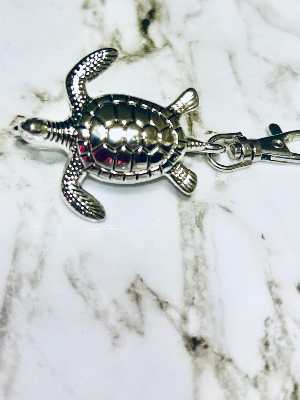 Silver Turtle Key Holder Clip - Women's Card & Key Accessory